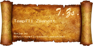 Tempfli Zsanett névjegykártya